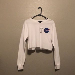 NASA long sleeve crop top